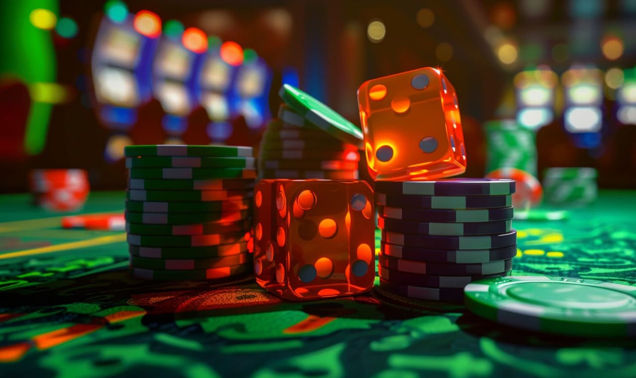 Dealer langsung Playtech di meja blackjack menampilkan kartu kepada pemain di studio berkualitas tinggi