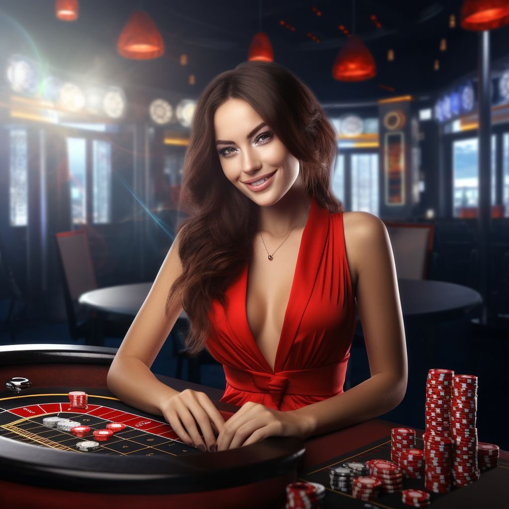 Studio dealer Playtech yang menampilkan meja Sic Bo dengan tiga dadu dalam setting profesional dengan pencahayaan HD